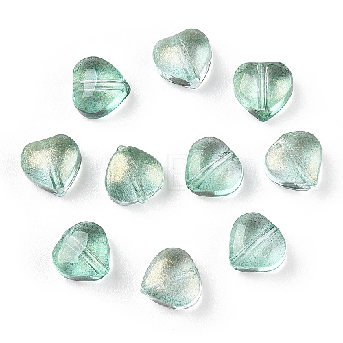 Transparent Spray Painted Glass Beads GLAA-R211-02-B05-1