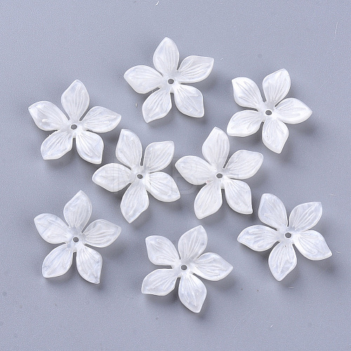 5-Petal Cellulose Acetate(Resin) Bead Caps KY-N006-02-B02-1