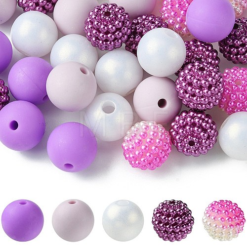 DIY Round Silicone & Acrylic & Berry Beads Making Findings Kits DIY-FS0006-26F-1