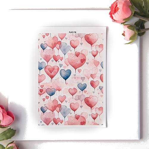 Valentine's Day Heart Pattern Ceramics Clay Water Transfer Paper PW-WG71F47-05-1