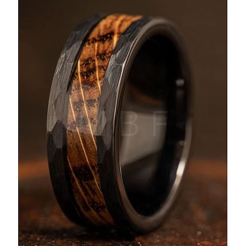 304 Stainless Steel & Wood Finger Rings for Men WG79787-05-1