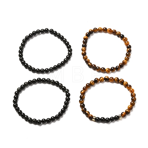 Aromatherapy Energy Stretch Bracelets Set for Girl Women BJEW-JB06736-01-1