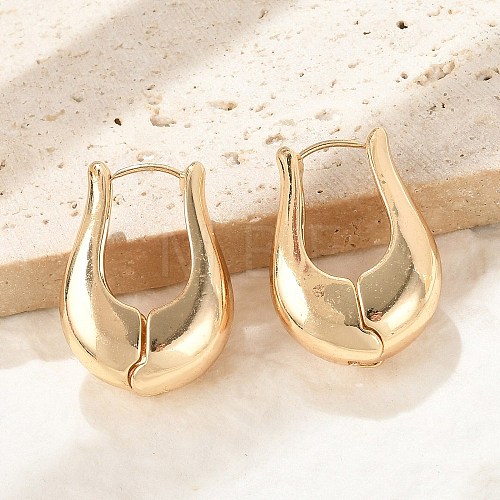 Brass Hoop Earrings for Women EJEW-U041-05G-1