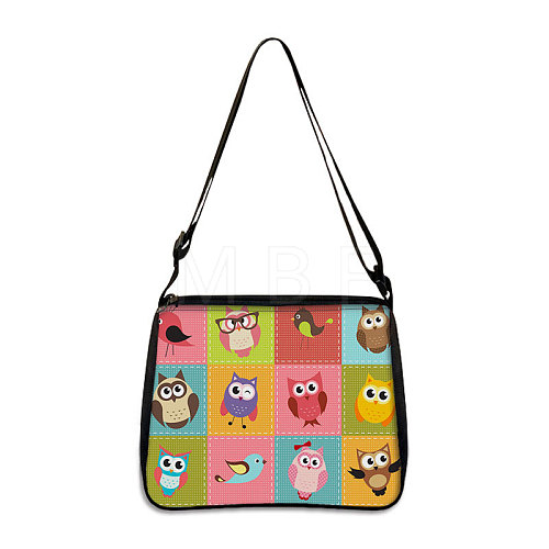 Owl Printed Polyester Shoulder Bags PW-WG8B7D6-09-1