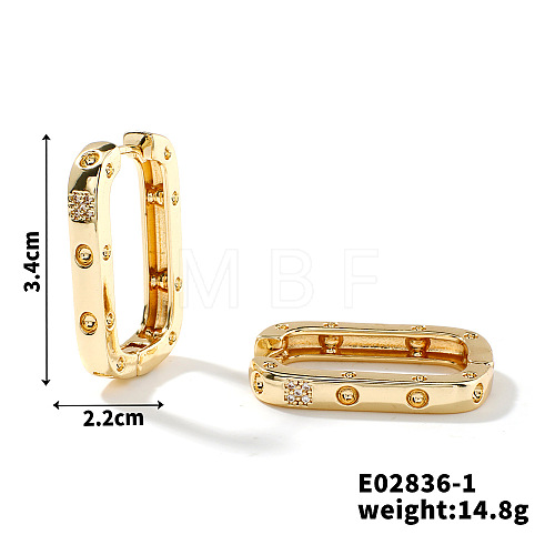 Simple Fashion Copper Inlaid Zircon Hoop Earrings FP3336-1-1