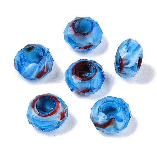 Two Tone Glass European Beads GDA009-7-1