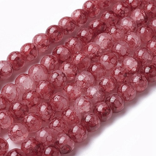 Spray Painted Glass Beads Strands X-GLAA-A038-C-62-1