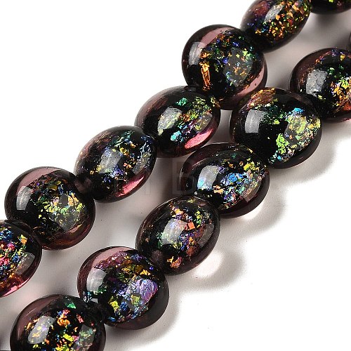 Handmade Dichroic Foil Glass Beads Strands DICH-U001-11D-1