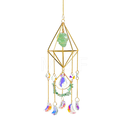 Golden Iron Wind Chime HJEW-K045-01G-05-1