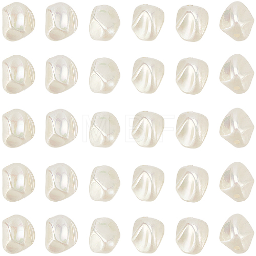 SUNNYCLUE 30Pcs Spray Painted ABS Plastic Beads KY-SC0002-10B-1