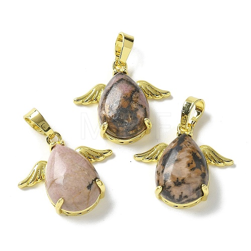 Natural Rhodonite Pendants KK-F888-01G-25-1