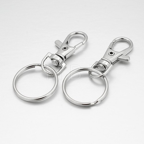Alloy Swivel Clasps with Iron Key Rings PALLOY-O058-02-1