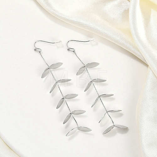 304 Stainless Steel Leaf Stud Earrings for Women EJEW-R008-02P-1