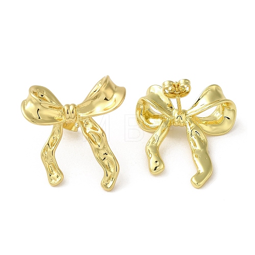 Brass Stud Earrings EJEW-D109-03G-1