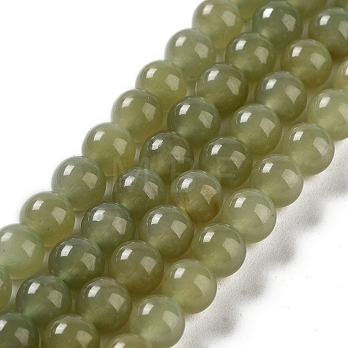 Natural Nephrite Jade/Hetian Jade Beads Strands G-NH0005-030D-1