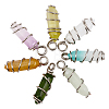 7Pcs 7 Styles Natural Gemstone Double Terminal Pointed Pendants G-CA0001-67-1