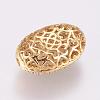 Brass Micro Pave Cubic Zirconia Beads KK-P116-21G-2