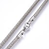 304 Stainless Steel Mesh Chain Necklaces NJEW-F227-10P-04-2