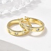 Brass Micro Pave Clear Cubic Zirconia Hoop Earrings EJEW-H125-18G-5