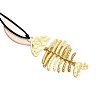 Bohemian Style Zinc Alloy Pendant Black Waxed Cord Necklaces for Women FS-WG15105-05-2