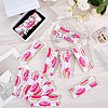 12Pcs Donut Printed Polyester Necklace Anti-Winding Display Cards CDIS-OC0001-14C-4