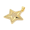 Rack Plating Brass Micro Pave Clear Cubic Zirconia Pendants KK-K341-74G-2