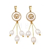 Natural Cultured Freshwater Pearl Rice Tassel Pendants PALLOY-JF05743-1