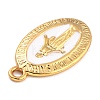 Golden Alloy Enamel Pendants KK-P197-16B-2