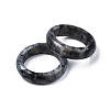 Natural Black Larvikite Plain Band Ring G-N0326-99C-2