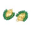 Alloy & Glass Seed Beaded Pendants GL-CBA96FD-01G-04-2