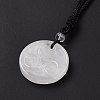 Natural Quartz Crystal Triskele/Triskelion Pendant Necklace with Nylon Cord for Women NJEW-E091-01F-4