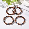 4Pcs Natural Rudraksha and Gemstone Beads Stretch Bracelets Set for Women Men BJEW-JB08939-2