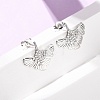 Brass Micro Pave Clear Cubic Zirconia Stud Earrings EJEW-D351-10P-4