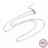 Anti-Tarnish Rhodium Plated 925 Sterling Silver Beadable Necklaces STER-I021-01P-1