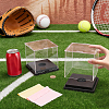 Transparent Acrylic Sport Ball Display Cases with Black Base ODIS-WH0030-300-3