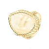 Natural Lemon Quartz Horse Eye Wrapped Adjustable Ring G-D458-03G-06-RS-4