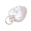 Natural Keshi Pearl Heart Charms PALLOY-JF04809-02-5