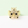 Adjustable Brass Micro Pave Cubic Zirconia Cuff Open Rings RJEW-H263-263B-G-2