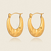 Oval 304 Stainless Steel Hoop Earrings PG1379-1