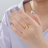 Fishbone Shape 304 Stainless Steel Cuff Ring for Women RJEW-B035-07G-4