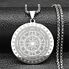 Constellation 304 Stainless Steel Box Chain Sun Pendant Necklaces NJEW-S003-01P-1