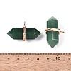 Natural Green Aventurine Double Terminal Pointed Pendants G-N345-09G-3