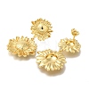 Rack Plating Flower Brass Stud Earrings EJEW-H016-16G-2