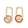 Real 18K Gold Plated Brass Ring Dangle Hoop Earrings EJEW-L268-022G-03-1