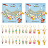 12Pcs 6 Style Alloy Enamel Icecream and Drink Charms Locking Stitch Markers HJEW-PH01625-1