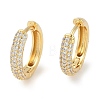 Rack Plating Ring Brass Micro Pave Cubic Zirconia Hoop Earrings EJEW-Z059-12G-2