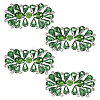 4Pcs Flower Alloy & Glass Rhinestone Applques DIY-MA0007-20A-1