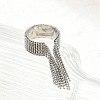 Round Ball Tassel 304 Stainless Steel Cuff Rings for Women RJEW-U039-03P-3