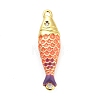 Brass Enamel Fish Connector Charms KK-H527-11G-05-1