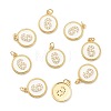Brass Micro Pave Clear Cubic Zirconia Charms ZIRC-I052-16G-06-1